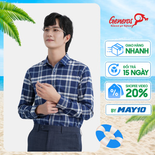 Áo sơ mi nam dài tay GENEROS AK442 010123351MF form ôm vừa slimfit mềm mịn đứng dáng ít nhăn