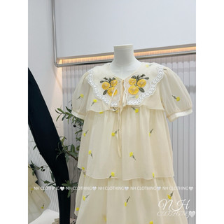 Váy tầng thêu hoa sm