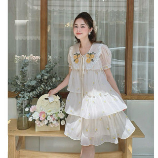 Váy tầng thêu hoa sm