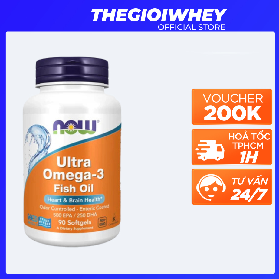 [Combo 2 Hũ] Vitamin NOW OMEGA 3 ULTRA (180 viên) & NOW D-3 K-2 (120 Viên uống Bảo Vệ Xương Khớp