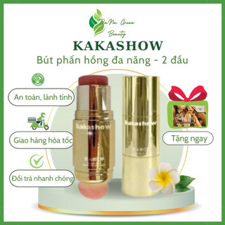 Bút phấn hồng đa  2 đầu KAKASHOW - Phấn hồng dạng, dạng thỏi - Màu hồng đào chất kem mịn và lâu trôi