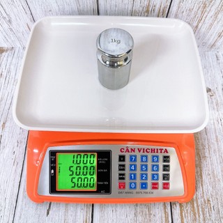 Cân điện tử 20kg VICHITA, Cân tính tiền điện tử bán hàng giá rẻ, phím tiếng việt dễ sử dụng