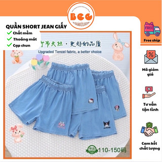 Quần sooc jean giấy bé gái , Quần demin bé gái chất mát