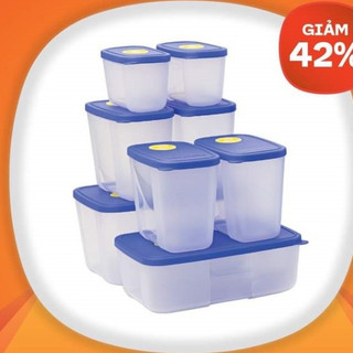 Hộp trữ đông Tupperware 💕Freeship💕 Bộ Freezermate 8 hộp có nút đồng hồ ghi nhớ thời gian