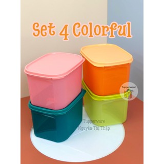 [Xả kho Tết] Tupperware 💕Freeship💕Bộ hộp trữ mát / trữ khô Colorful Rectangular