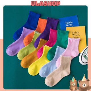PK018 - TẤT TRƠN ULZZANG CỔ CẮT AIMIN NHIỀU MÀU