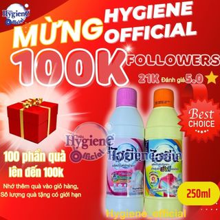 Thuốc tẩy mốc quần áo trắng/màu Hygiene Thái Lan 250ml Siêu Sạch Không Gây Mùi Tẩy