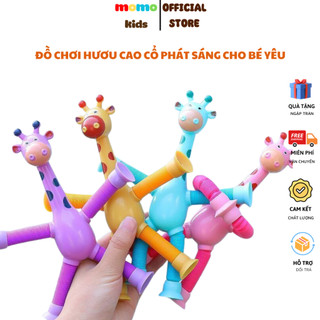 Đồ Chơi Hươu Cao Cổ Lò Xo Kéo Dài Thu Gọn Có Đèn Hít Kính Vui Nhộn - Đồ Chơi Giải Trí Huơu Lò Xo Có Đèn Cho Bé