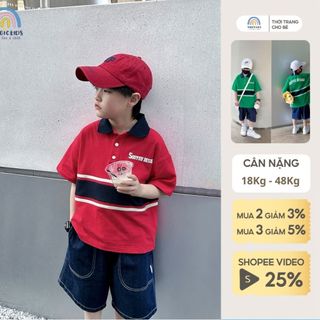 Áo polo bé trai size đại 50kg Magickids áo cổ bẻ ngắn tay chất thun cá sấu thoáng mát Quần áo trẻ em mùa hè AO24011