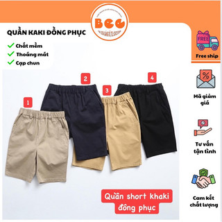 Quần SHORT kaki đồng phục cạp chun học sinh nhiều màu - Quần kaki cạp chun chất xịn có túi trước
