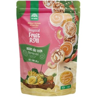 Bánh mãng cầu cuộn Tư Bông túi 80g, chua ngọt và tiện dụng - món ngon đặc sản Lai Vung, Đồng Tháp