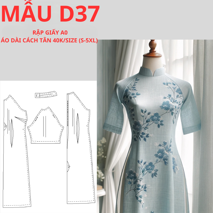 RẬP GIẤY A0 ÁO DÀI CÁCH TÂN-D37