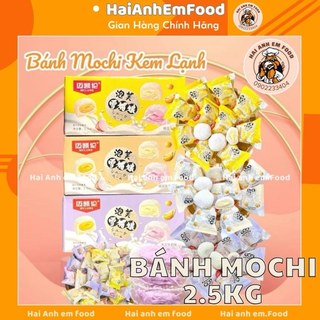Thùng bánh mochi kem sữa vị sầu riêng/ khoai môn/ đậu nành, bánh mochi phủ dừa, bánh mochi đài loan kem lạnh