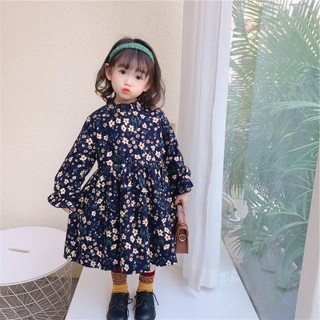 Váy nhung cho bé gái, đầm thu đông cho bé 1 tuổi đến 8 tuổi nặng 11kg đến 25kg phong cách Hàn Quốc hàng Quảng Châu