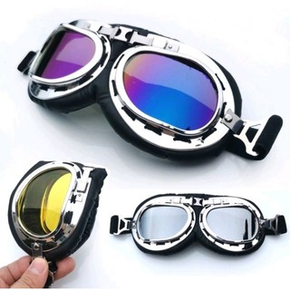 Kính phi công gắn mũ bảo hiểm 1/2 và 3/4 hàng cao cập chất liệu da - kính phi công trang trí nón bảo hiểm.