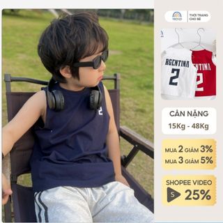 Áo ba lỗ cho bé trai Magickids 15 đến 43kg áo thun sát nách chất cotton mềm mịn Quần áo trẻ em mùa hè AO24014