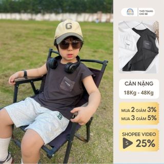 Áo thun ba lỗ cho bé trai Magickids áo phông sát nách chất cotton cho bé từ 15-43kg Quần áo trẻ em mùa hè AO24015