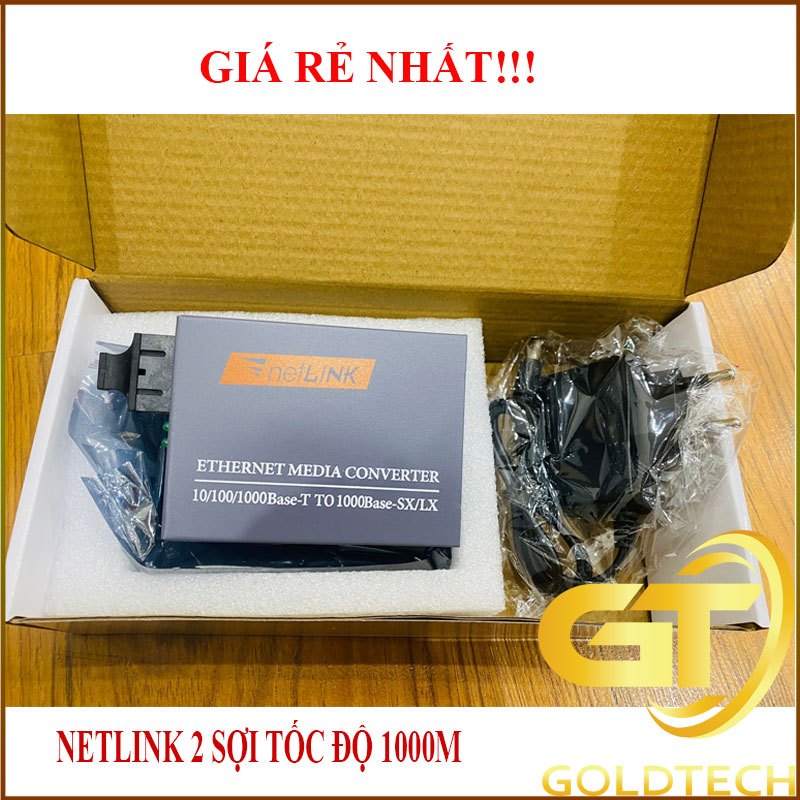 Converter Netlink 2 sợi , 1 sợi 1000M HTB-GS-03 20Km giá tốt, Bộ chuyển đổi quang điện 2 sợi quang t