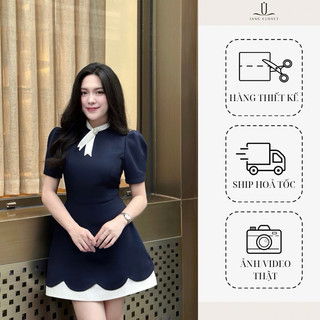 JANGCLOSET - Váy nữ thiết kế form A màu xanh than sang trọng (Della dress)