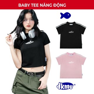 Áo baby tee nữ tay ngắn kẻ sọc vai Jersey local brand DKMV | K16-T3