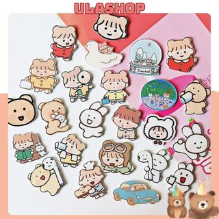 ULAPK072 PIN STICKER CÀI ÁO, KHUY CÀI TRANG TRÍ BALO, TÚI VÍ HÌNH CÔ GÁI DỄ THƯƠNG