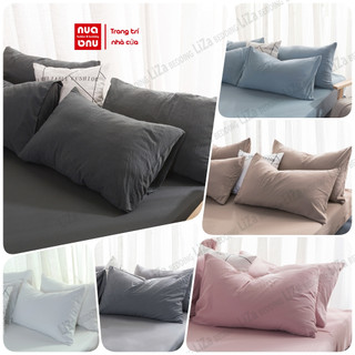 Vỏ gối cotton tici màu trơn basic, áo gối mềm mát chất đẹp