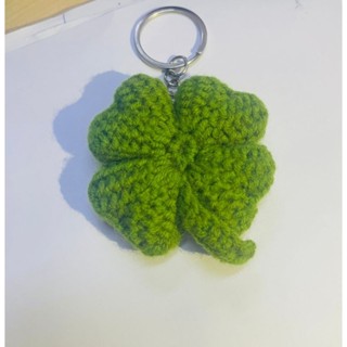 Móc khóa len cỏ 4 lá may mắn ( siêu cute)