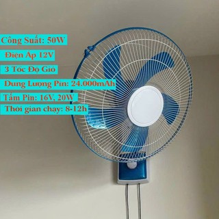  Quạt Năng Lượng Mặt Trời Treo Tường Quạt Đứng Quạt Chân Quỳ có củ sạc điện lưới 220V đi kèm 