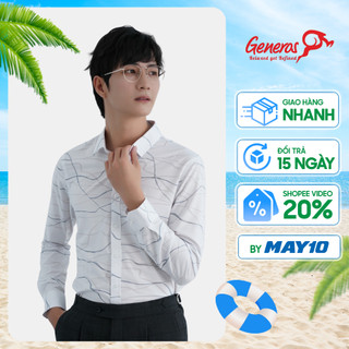 Áo sơ mi nam dài tay GENEROS AH349 010123351MF áo sơ mi công sở form ôm vừa slimfit vải bamboo mềm mịn đứng dáng ít nhăn