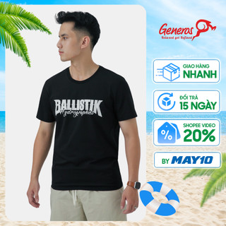 Áo phông nam GENEROS TS03 Ballistick cổ tròn vải cotton màu cơ bản dễ phối đồ