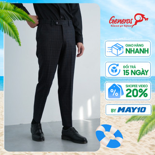 Quần âu nam GENEROS LD023 020123208MF quần tây kẻ caro co giãn nhẹ lịch lãm