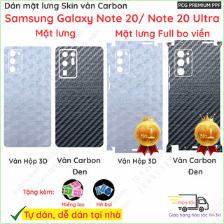 Miếng dán mặt lưng và lưng Full viền Skin Vân Carbon Samsung Galaxy Note 20 Ultra 5G/ Samsung Note 20