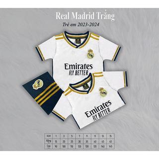 Áo bóng đá trẻ em Real Madrid 2024, in theo yêu cầu