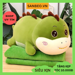 GẤU BÔNG KHỦNG LONG KÈM CHĂN SIÊU XINH, SIÊU MỀM MỊN VÀ TIỆN LỢI, PHÙ HỢP TRANG TRÍ VĂN PHÒNG - SANBEO.VN