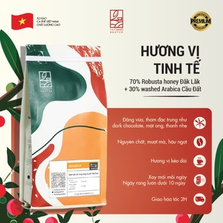 1KG cà phê nguyên chất Mashup 7/3 Robusta/Arabica rang mộc vị đậm vừa phải ngọt hậu