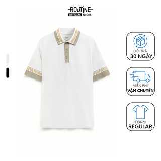 Áo Polo Nam Tay Ngắn Cotton Pique Phối Rib Form Regular - Routine 10F23POL009