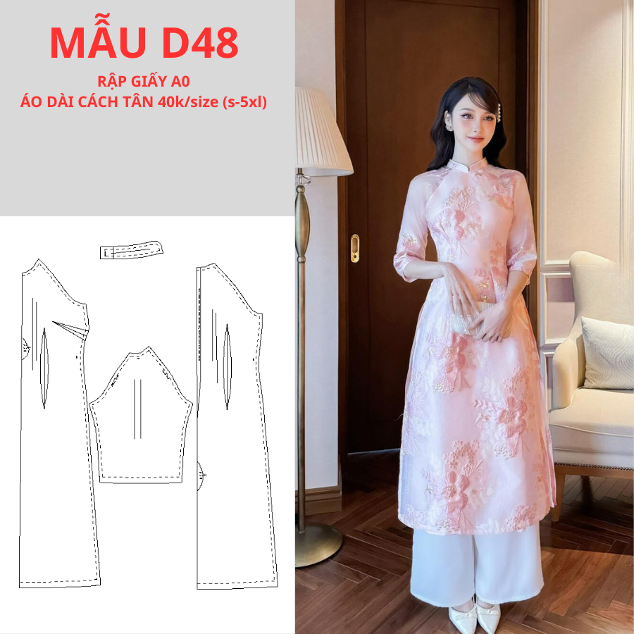 RẬP GIẤY A0 ÁO DÀI CÁCH TÂN-D48