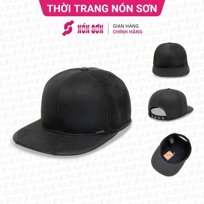 Mũ snapback hiphop da cao cấp thời trang NÓN SƠN MC229DA-ĐN1-M