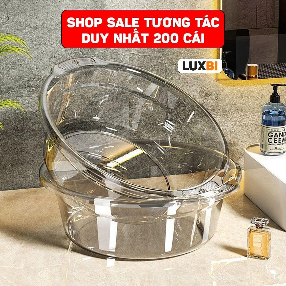 Thau, Chậu nhựa trong suốt chất liệu PP cứng cáp an toàn chịu nhiệt tới 100 độ, có móc treo chắc chắn LuxBi