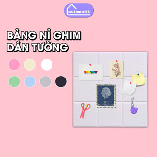  Miếng Dán Tường Automatik Tấm Bảng Ghim Decor Tường Bảng Ghim Nỉ Trang Trí Cửa Phòng Thông Báo Ảnh Note Ghi Chú 