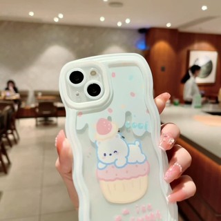 Ốp lưng OPPO A3S/F9/A55/A54/A74/A76/...trong cạnh gợn sóng hình Gấu Viền Trắng