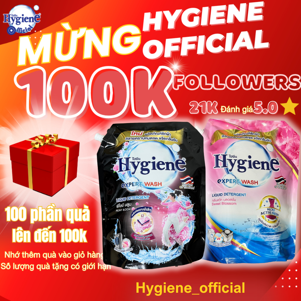 Nước giặt Hygiene Expert  Wash Thái Lan 1800ml siêu sạch siêu thơm hàng chính hãng