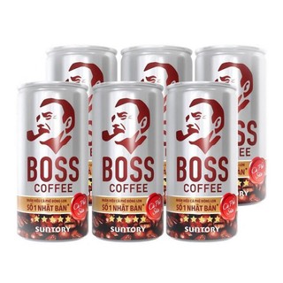 Lốc 6 lon cà phê sữa boss cafe 180ml