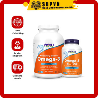 Omega 3 Now (100-180 viên) -  Hỗ trợ tim mạch mắt và xương khớp Dầu cá Fish Oil Now nhiều viên Mỹ