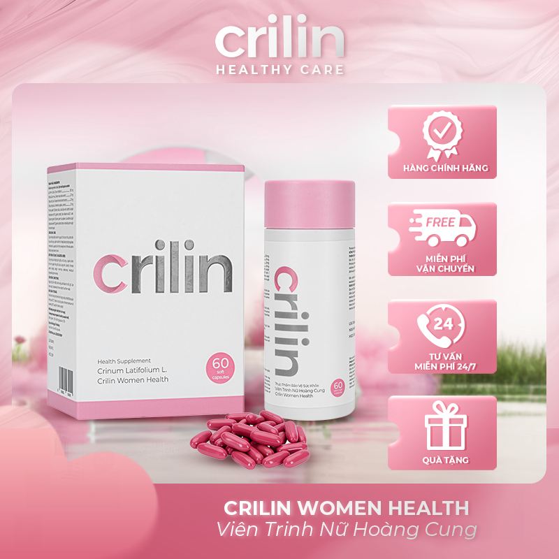 Viên uống Trinh Nữ Hoàng Cung Crilin Women Heatlh giảm u xơ tử cung điều hoà kinh nguyệt cân bằng nội tiết tố hộp 60v