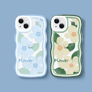 Ốp lưng Iphone 7 Plus/XS/XSM/11 Pro/12 PM/13 PM/14 Pro/15+/...trong cạnh gợn sóng hình Hoa Flower