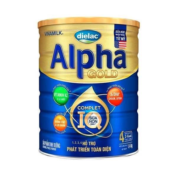 Sữa bột Dielac Alpha IQ Gold 4 sữa non 1.4kg (Mới)