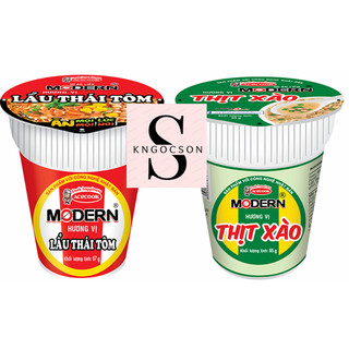 Mì modern vị lẩu thái tôm, vị thịt xào 65g - thùng 24 ly