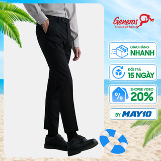 Quần âu nam GENEROS 020123148MF đen #4 vải ít nhăn quần tây thiết kế
