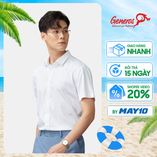 Áo sơ mi nam GENEROS AT055 áo sơ mi nam trắng cộc tay vải ít nhăn thấm hút tốt